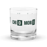 Glass with a personalized box score design