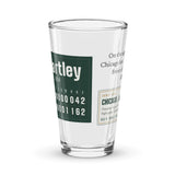 Glass with a personalized box score design