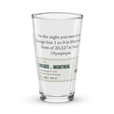 Glass with a personalized box score design