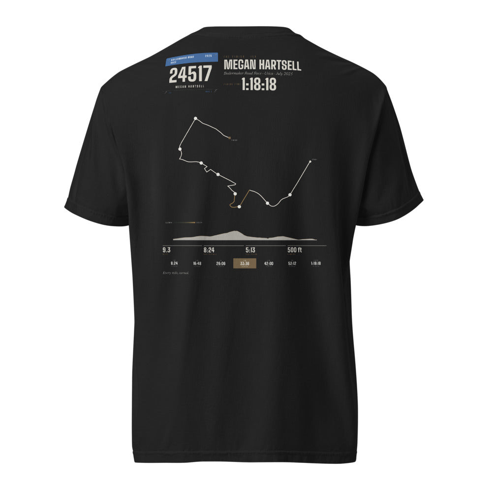 Boilermaker Road Race Finisher shirt, worn