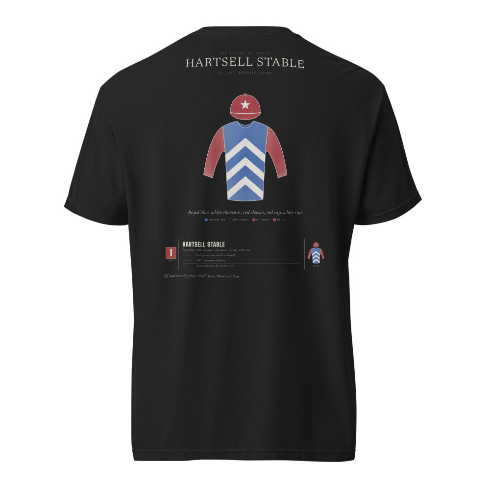 Our Racing Silks shirt, worn