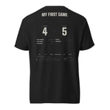 My First Game shirt, worn