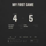 My First Game shirt, worn