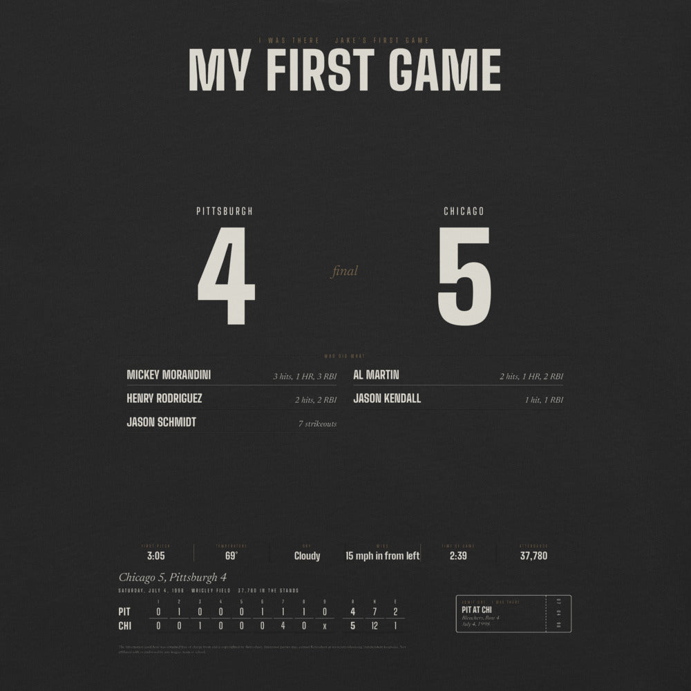 My First Game shirt, worn