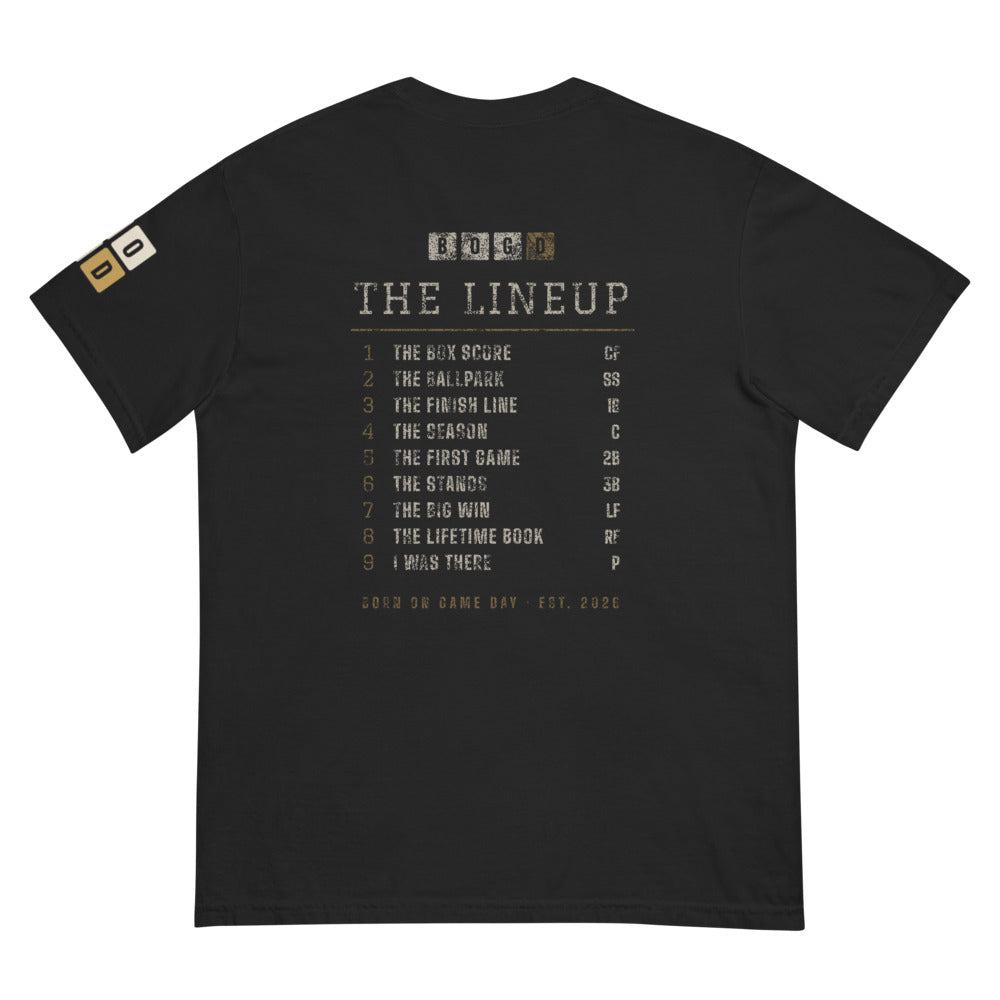 The Lineup tee, BornOnGameDay brand line