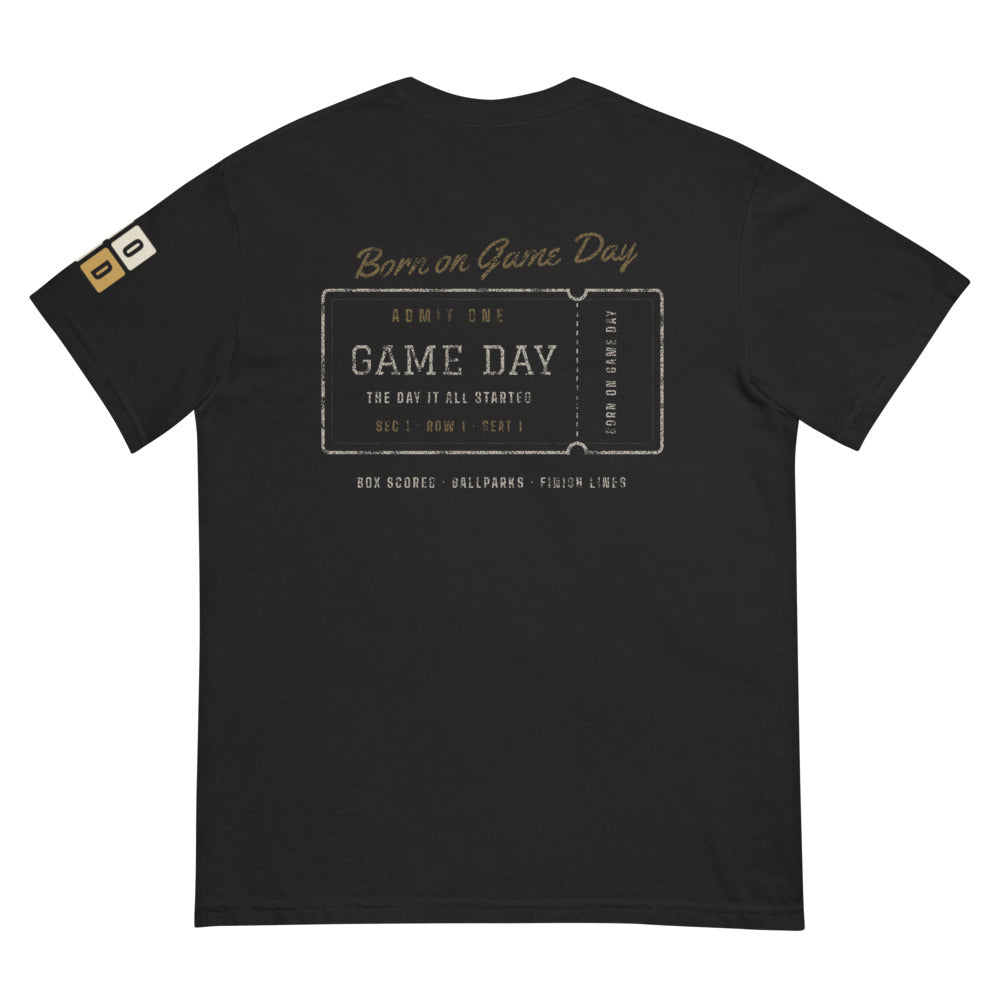 Admit One tee, BornOnGameDay brand line