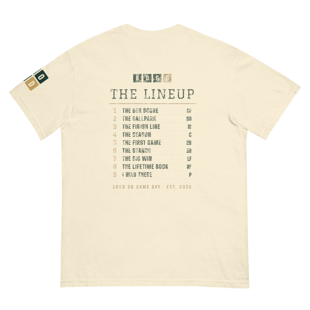 The Lineup tee, BornOnGameDay brand line