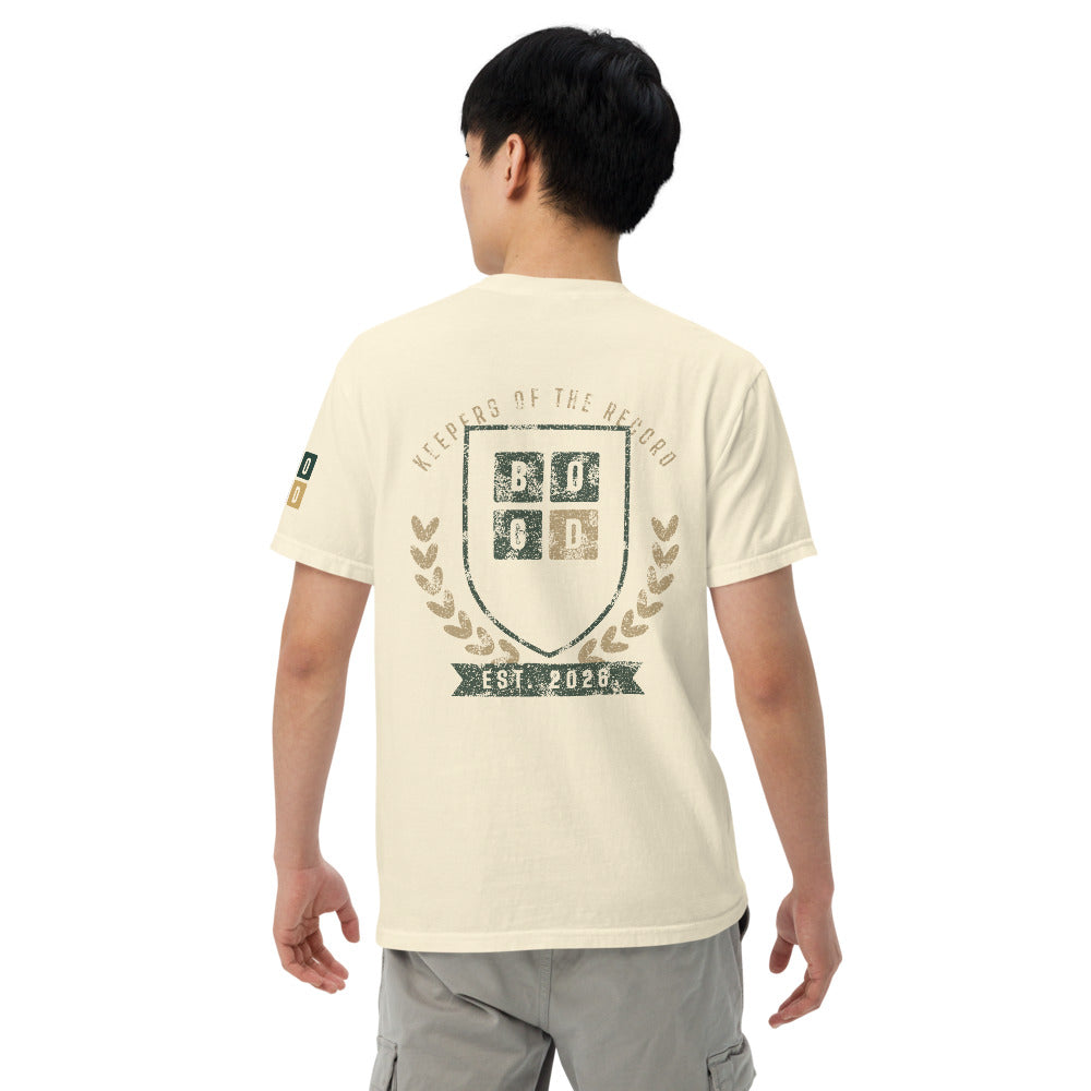 Keepers of the Record tee, BornOnGameDay brand line