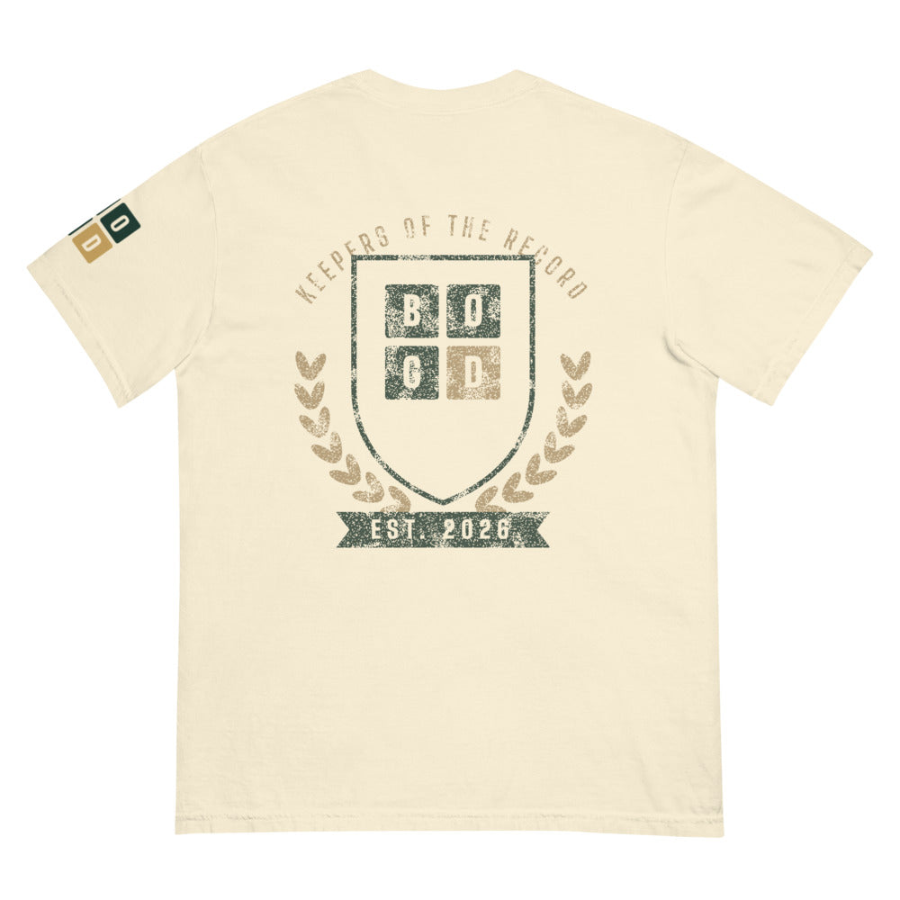 Keepers of the Record tee, BornOnGameDay brand line