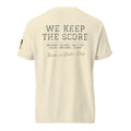 We Keep the Score tee, BornOnGameDay brand line