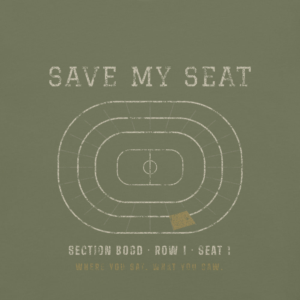 Save My Seat tee, BornOnGameDay brand line
