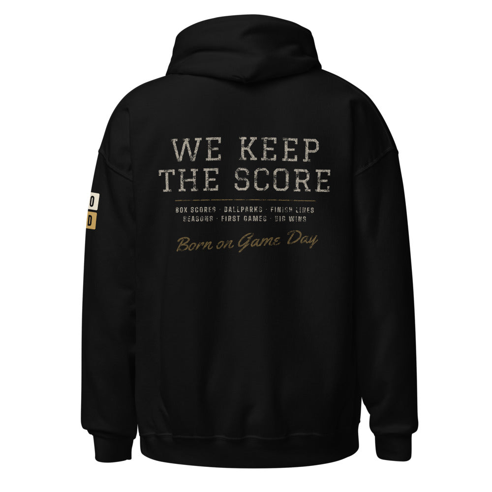 We Keep the Score hoodie, BornOnGameDay brand line