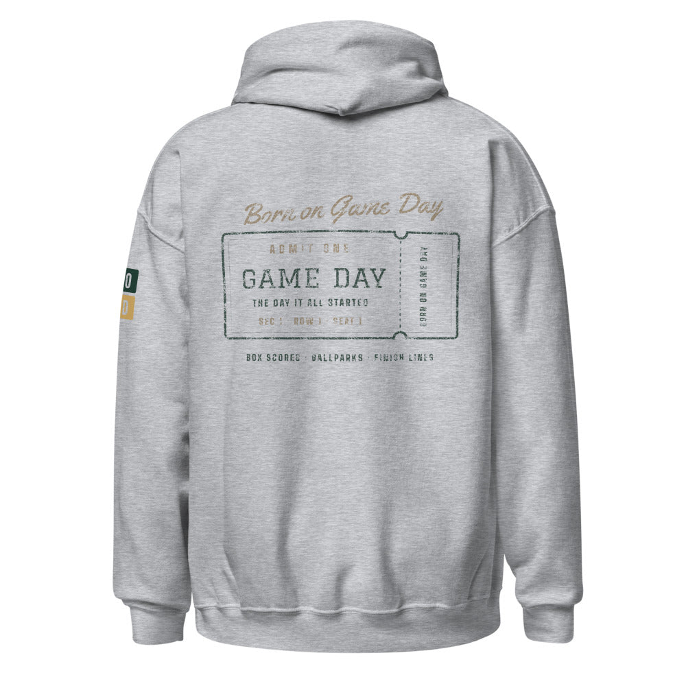 Admit One hoodie, BornOnGameDay brand line