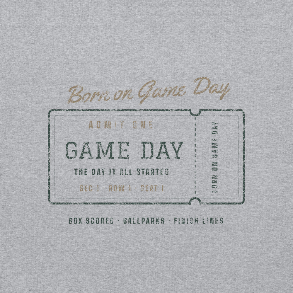 Admit One hoodie, BornOnGameDay brand line