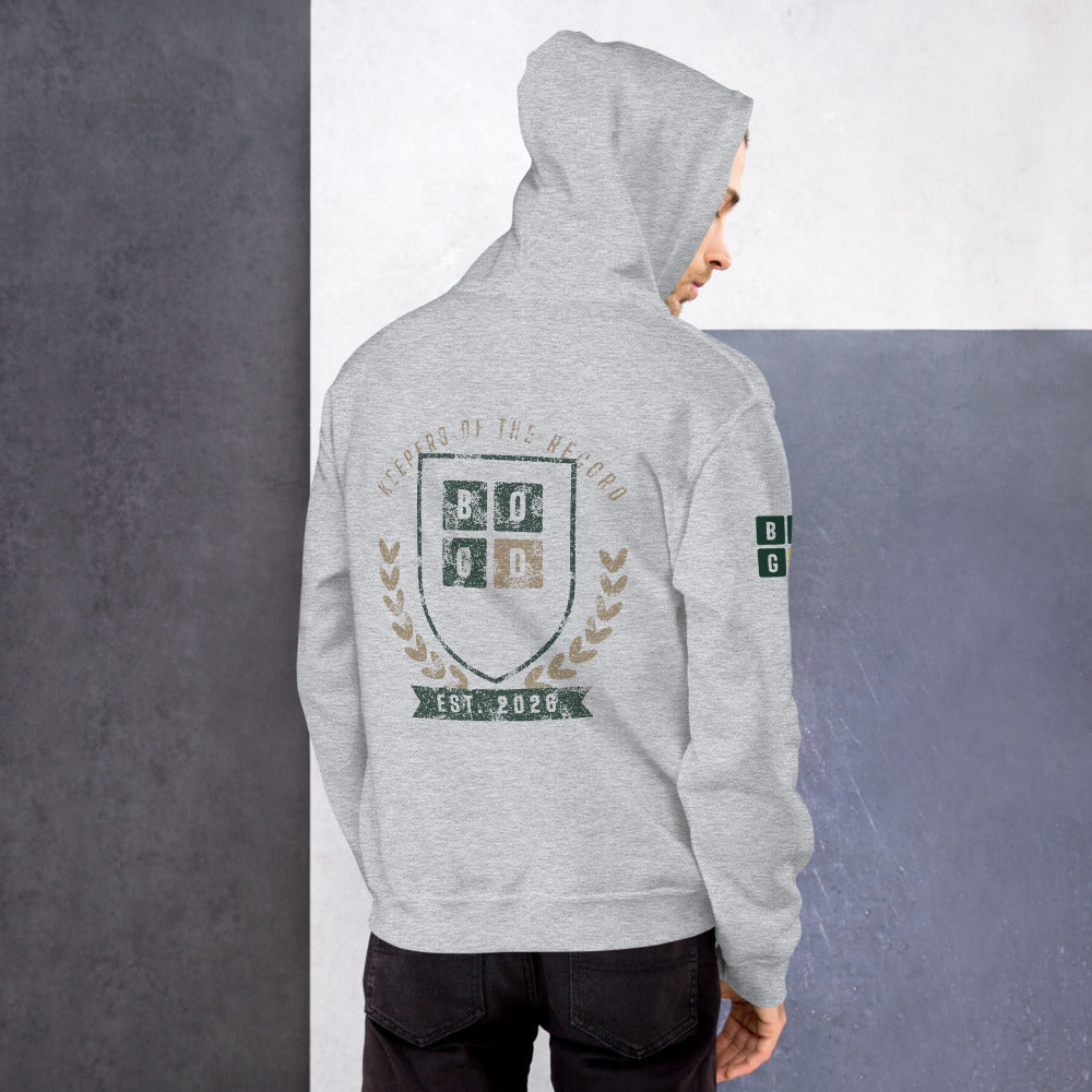 Keepers of the Record hoodie, BornOnGameDay brand line