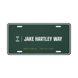 Metal sign with a personalized box score design