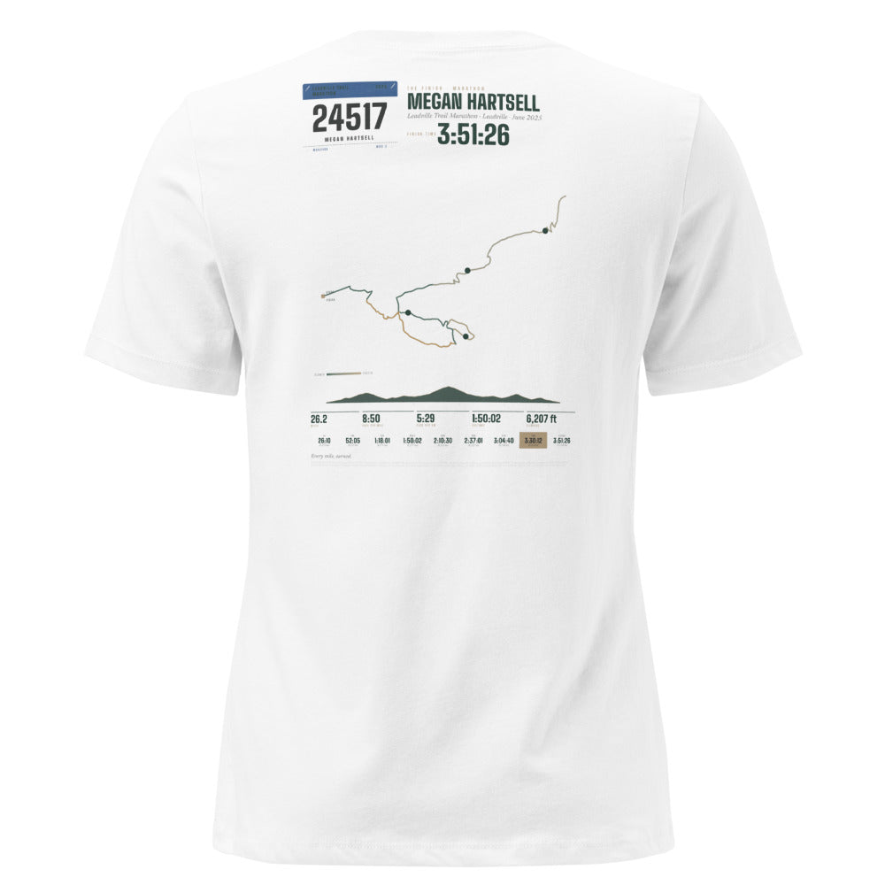 Leadville Trail Marathon Finisher shirt, worn