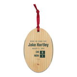 Ornament with a personalized box score design
